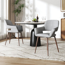Load image into Gallery viewer, Set of 2 Linen Dinning Chairs with Metal Legs