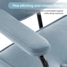 Load image into Gallery viewer, Blue Upholstered Office Chair with Armrests and Rolling Wheels Living and Home