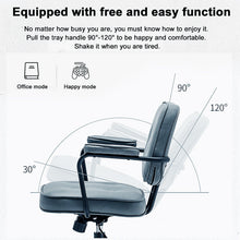 Load image into Gallery viewer, Blue Upholstered Office Chair with Armrests and Rolling Wheels Living and Home