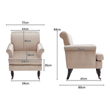 Load image into Gallery viewer, Contemporary Velvet upholstered Armchair with Casters Armchair Living and Home