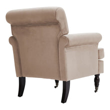 Load image into Gallery viewer, Contemporary Velvet upholstered Armchair with Casters Armchair Living and Home