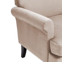 Load image into Gallery viewer, Contemporary Velvet upholstered Armchair with Casters Armchair Living and Home