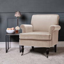 Load image into Gallery viewer, Contemporary Velvet upholstered Armchair with Casters Armchair Living and Home