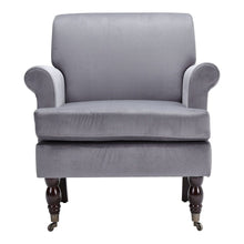 Load image into Gallery viewer, Contemporary Velvet upholstered Armchair with Casters Armchair Living and Home