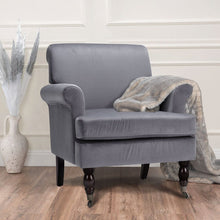 Load image into Gallery viewer, Contemporary Velvet upholstered Armchair with Casters Armchair Living and Home