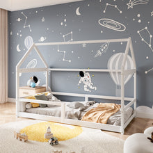 Load image into Gallery viewer, Kid’s Pine Wood House Bed