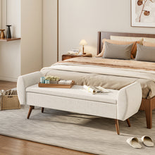 Load image into Gallery viewer, Linen Upholstered Storage Bench