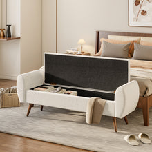 Load image into Gallery viewer, Linen Upholstered Storage Bench