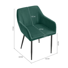 Load image into Gallery viewer, Upholstered Chair with Armrests and Metal Legs Living and Home Green
