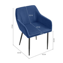 Load image into Gallery viewer, Upholstered Chair with Armrests and Metal Legs Living and Home Blue