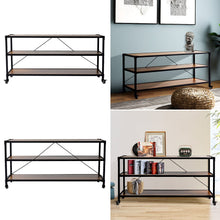 Load image into Gallery viewer, 3-Tier Wood Storage Rack with Wheels Living and Home
