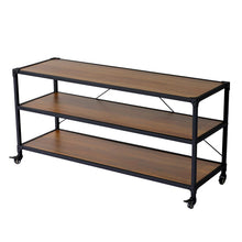 Load image into Gallery viewer, 3-Tier Wood Storage Rack with Wheels Living and Home