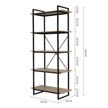Load image into Gallery viewer, Industrial Style 5-Tier Bookshelf, ZH1639