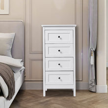 Load image into Gallery viewer, Classic White Wooden 4-Drawer Storage Cabinet Living and Home
