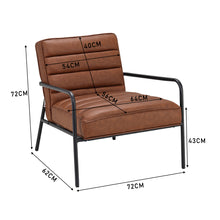 Load image into Gallery viewer, Leisure Soft PU Leather Cushioned Accent Armchair with Metal Frame