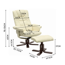 Load image into Gallery viewer, Upholstered Swivel Recliner Chair with Ottoman