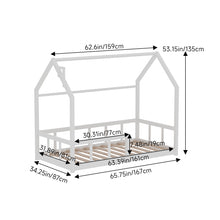Load image into Gallery viewer, White Wooden House Bed Frame