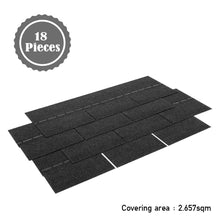 Load image into Gallery viewer, 18Pcs Asphalt Shingles Bitumen Roofing Rectangular Shape Black/Grey Roofing Living and Home
