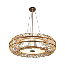 Load image into Gallery viewer, Lightsin Drum-Shaped Hanging LED Bamboo Pendant Light Lightsin UK