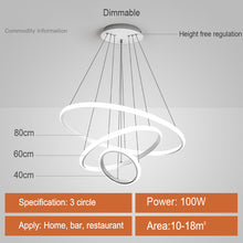 Load image into Gallery viewer, Modern Led Pendant 3 Acrylic Ring Chandelier Pendant Living and Home