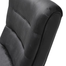 Load image into Gallery viewer, Black Modern Curved Velvet Lounge Chair with Footstool Lounge Chairs Living and Home