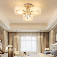 Load image into Gallery viewer, Ceiling Light Semi-Flush Mount , Cylindrical Acrylic Lampshades, Crystal Drops Ceiling Light Living and Home