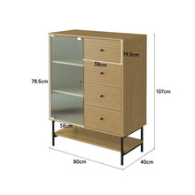 Load image into Gallery viewer, 4-Tier Wooden Storage Cabinet with Bottom Shelf Living and Home