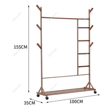 Load image into Gallery viewer, Bamboo Clothes Rack with Bottom Shelf Shoe Clothing Organizer Living and Home