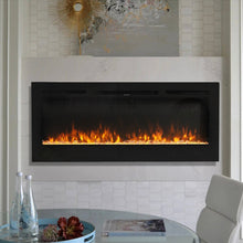 Load image into Gallery viewer, 40 Inch Electric Fireplace Glass Panel Colorful Flame Insert Wall Mounted Heater Fireplaces Living and Home