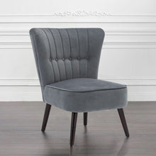 Load image into Gallery viewer, Modern Upholstered Velvet Chair with Oak Wood Legs Living and Home