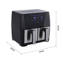 Load image into Gallery viewer, 8L Black Touch Screen Air Fryer with Dual Basket