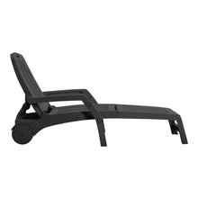 Load image into Gallery viewer, 193cm D Outdoor Folding Lounge Chair Recliner with Wheels Sunloungers Living and Home