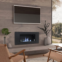 Load image into Gallery viewer, 43 Inch Black Wall Mount Bio Ethanol Fireplaces Wall Fireplace Black Surface Clean Burning Bio Ethanol Fireplaces Living and Home
