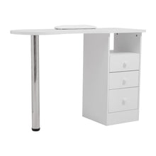 Load image into Gallery viewer, 106cm White 3 Drawers Manicure Table with Metal Leg Dressing Tables Living and Home