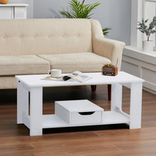 Load image into Gallery viewer, Wooden End Table Coffee Table with 1 Drawer Storage Unit End Tables Living and Home White