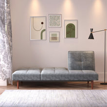 Load image into Gallery viewer, Faux Suede 3 Seater Upholstered Sofa Bed with Wood Legs Living and Home