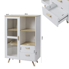 Load image into Gallery viewer, Side Cabinet with Glass Door and 2 Drawers Living and Home