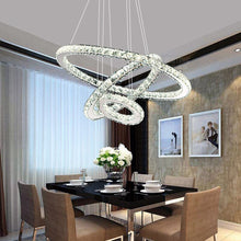 Load image into Gallery viewer, 3 Rings Ceiling Light Crystal LED Chandelier Pendant Non-Dimmable Pendant Lights Living and Home