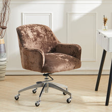 Load image into Gallery viewer, Velvet Upholstered Wheeled Swivel Office Chair Living and Home