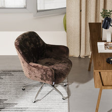 Load image into Gallery viewer, Velvet Upholstered Wheeled Swivel Office Chair Living and Home