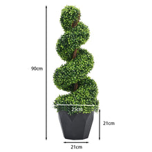 Load image into Gallery viewer, 2 Pack Artificial Topiary Spiral Boxwood Tree Fake Plant Artificial Plants Living and Home