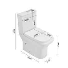Load image into Gallery viewer, 80cm H 2-Piece Elongated Square Toilet with Dual Flush Toilet Living and Home