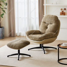 Load image into Gallery viewer, Chenille Lounge Chair with Footstool Living and Home