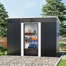Load image into Gallery viewer, Livingandhome Garden Metal Storage Shed with Lockable Sliding Doors