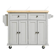 Load image into Gallery viewer, Modern Rolling Wooden Kitchen Island Cart with Storage Cabinet Living and Home