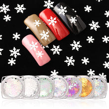 Load image into Gallery viewer, Christmas Nail Art Laser Ultra Thin Super Sticky Snowflake Nail Patches Set of 7 Living and Home