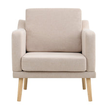 Load image into Gallery viewer, 82cm Height Linen Upholstered Armchair Pebble Weave Padded Single Sofa Other Occasional Chairs Living and Home
