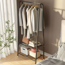Load image into Gallery viewer, Livingandhome Freestanding Metal Clothing Rack with 2-Tier Wire Shelf