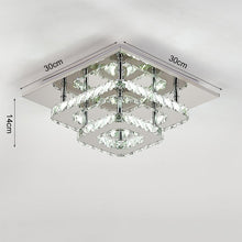 Load image into Gallery viewer, Modern Square Tiered Crystal Ceiling Light Ceiling Light Living and Home