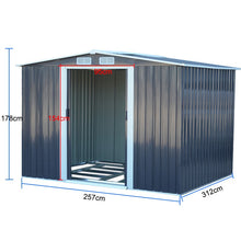 Load image into Gallery viewer, Large Metal Garden Tool Storage Shed